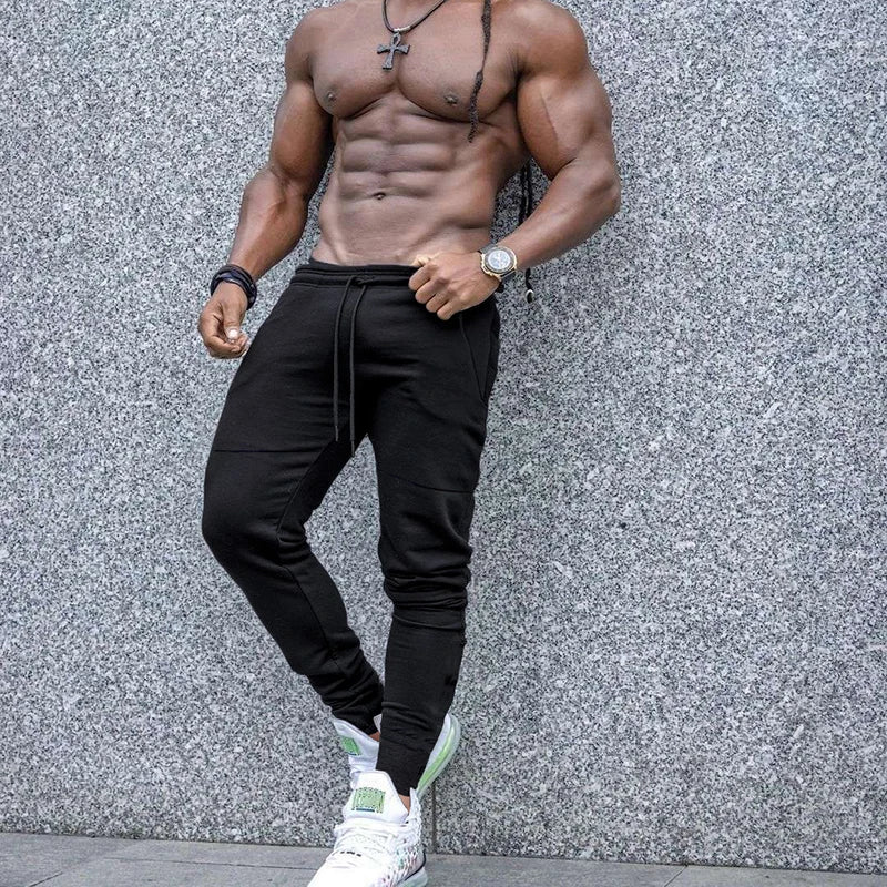 Men Elastic Bottom Tapered Drawstring Jogger