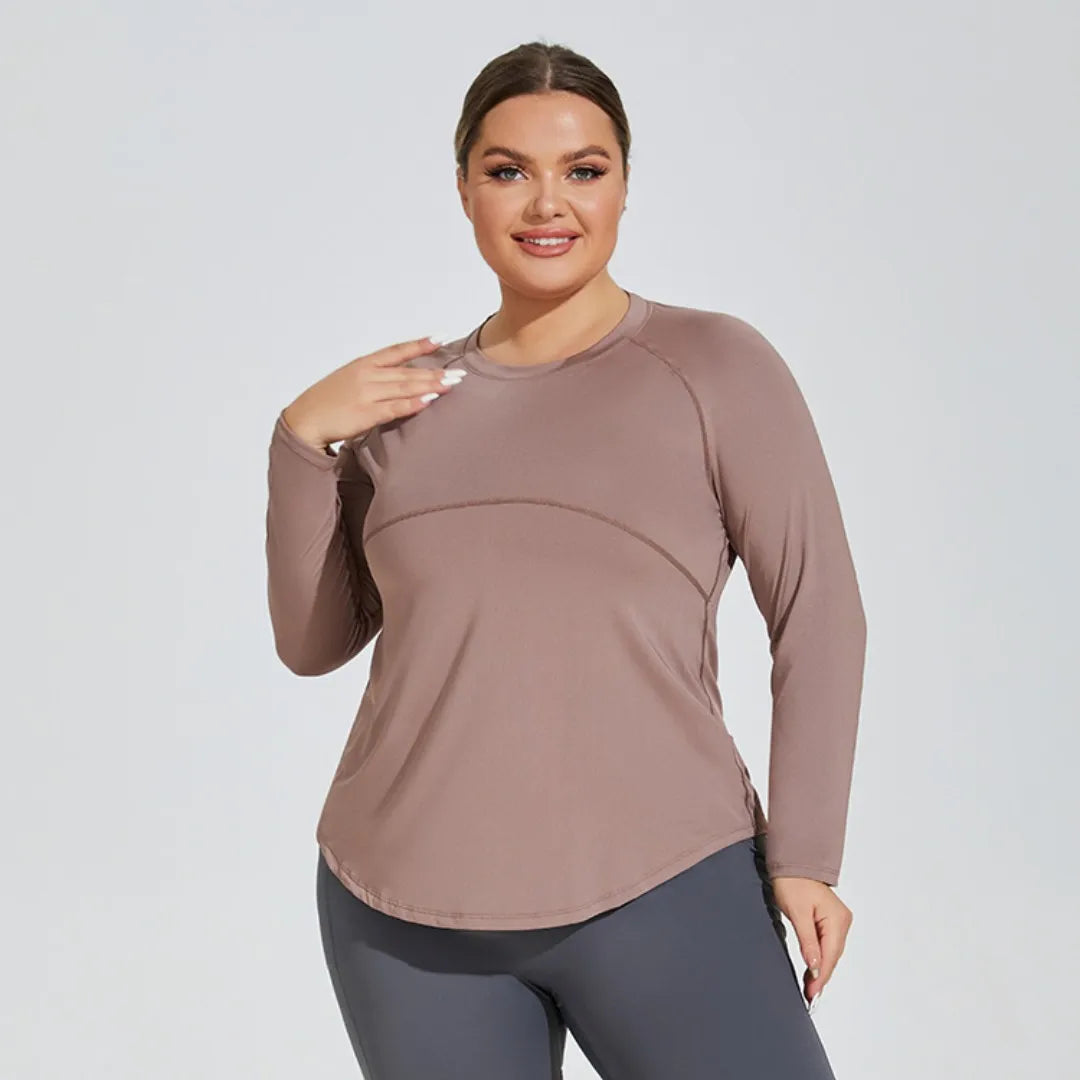 Plus Size Long Sleeve Running Fitness Top