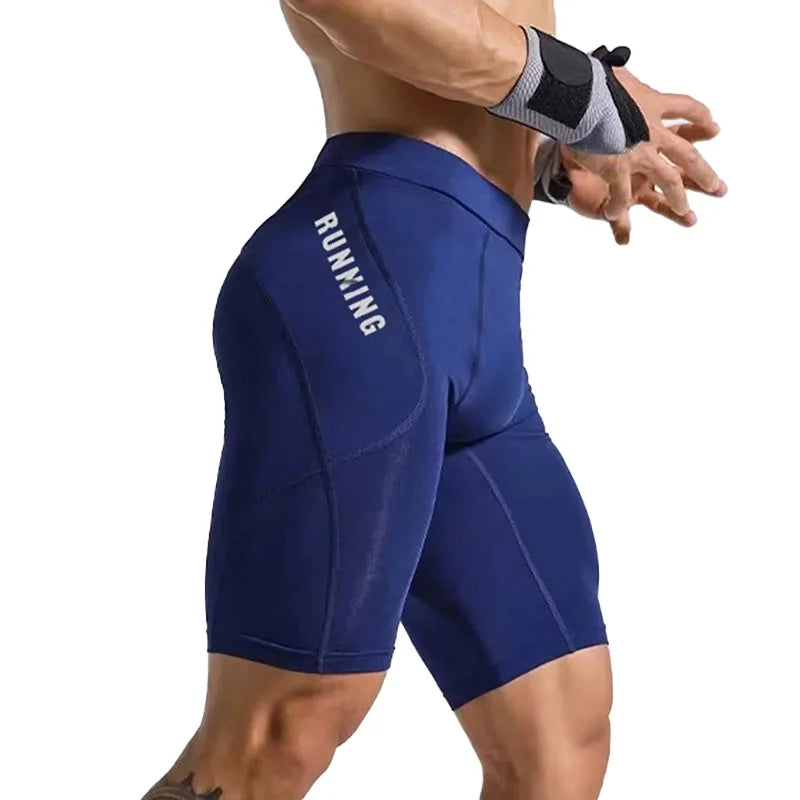 Men Bodybuilding Shorts Fitness Workout Inseam Gym Knickers Male Muscle Alive Elastic Compression Tights Skinny Leggins Hombre
