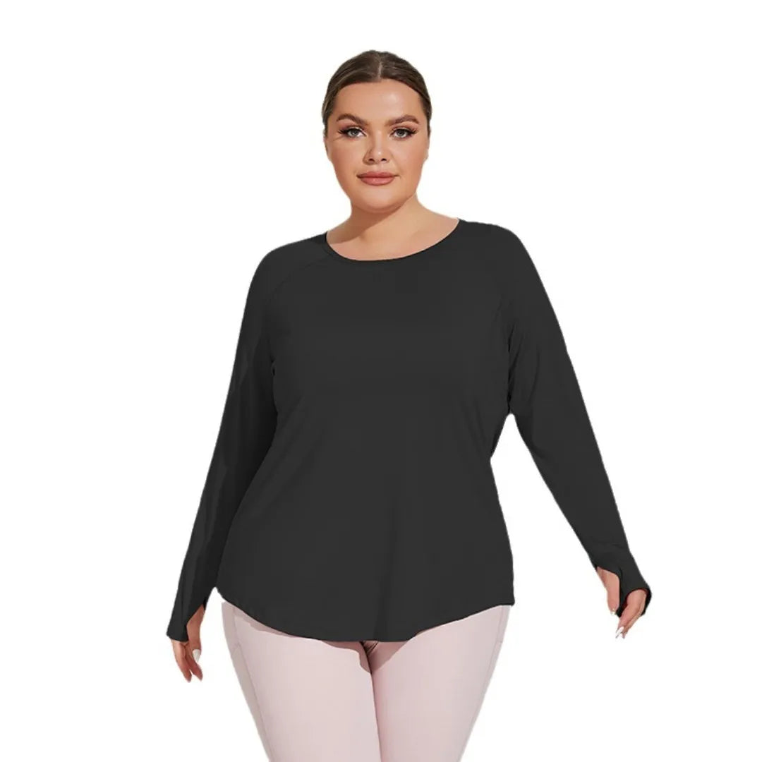 Plus Size Loose Hip Covering Slimming Yoga Jacket