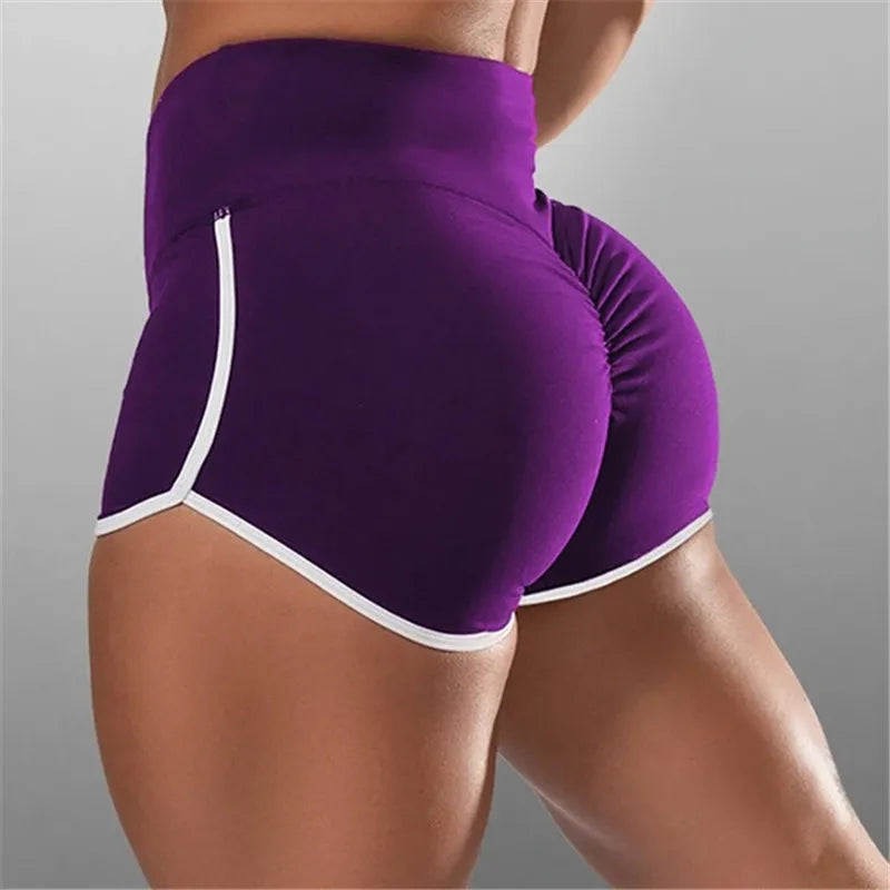 Womens Sports Shorts High Waist Shorts Women Exercise Sexy Hips Push Up Sportswear Quick-drying Running Casual Shorts
