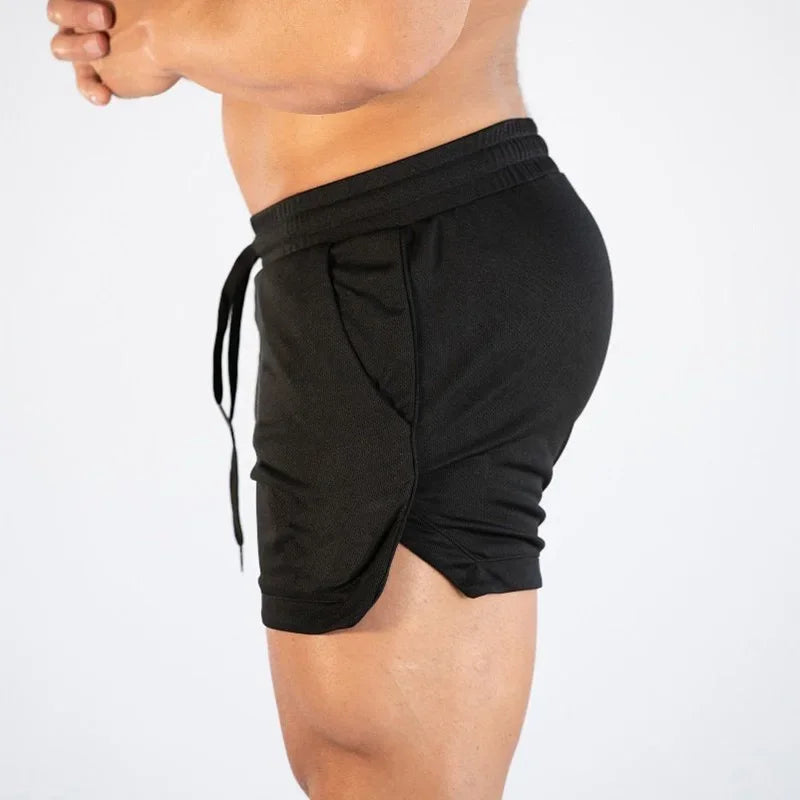 Mens Running Shorts Summer Bodybuilding Fitness Breathable Mesh Quick-drying Gym Short Pants Male Joggers Workout Beach Shorts