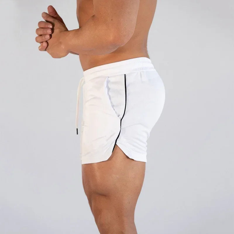 Mens Running Shorts Summer Bodybuilding Fitness Breathable Mesh Quick-drying Gym Short Pants Male Joggers Workout Beach Shorts