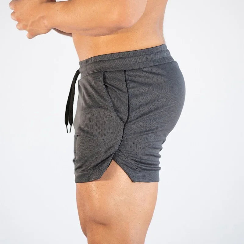 Mens Running Shorts Summer Bodybuilding Fitness Breathable Mesh Quick-drying Gym Short Pants Male Joggers Workout Beach Shorts