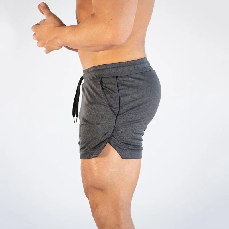 Mens Running Shorts Summer Bodybuilding Fitness Breathable Mesh Quick-drying Gym Short Pants Male Joggers Workout Beach Shorts