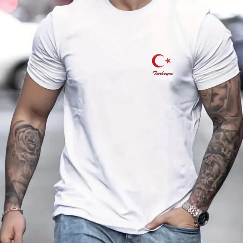 Men's 100% Pure Cotton Short Sleeved T-shirt