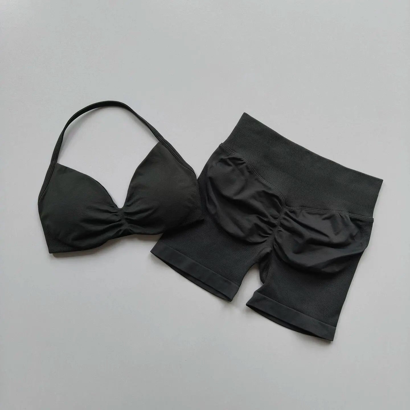 Yoga set for women, fitness, breathable, quick drying training, beautiful back, gathered underwear, high waist, hip lifting shor