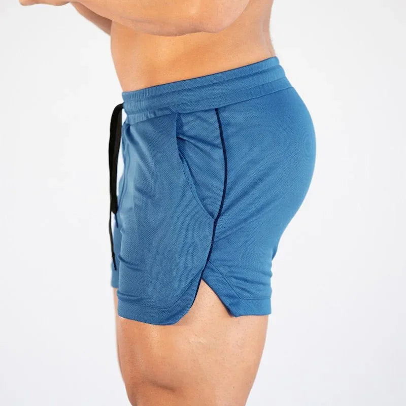 Mens Running Shorts Summer Bodybuilding Fitness Breathable Mesh Quick-drying Gym Short Pants Male Joggers Workout Beach Shorts