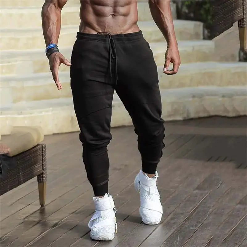 Men Elastic Bottom Tapered Drawstring Jogger