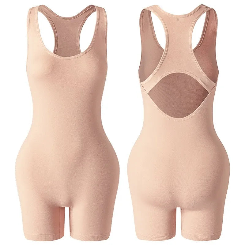 Shapewear Women's Cross Back Beauty Tight Fitting One-piece Sports Vest High Elasticity Fitness Running One-piece Yoga Suit