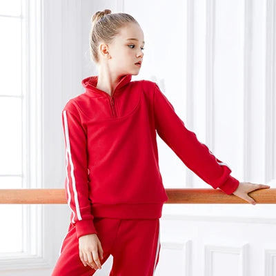 Girls Sports Tracksuit Strips Casual Jogging Suit