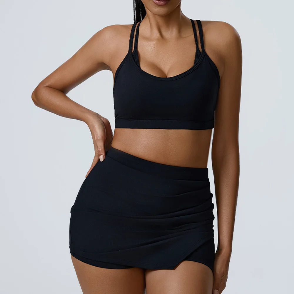 Yoga Sets 2 Pieces Workout Sets for Women Tracksuit Sportswear Gym Clothes High Waist Shorts Outfits Running Suits Fitness Bras