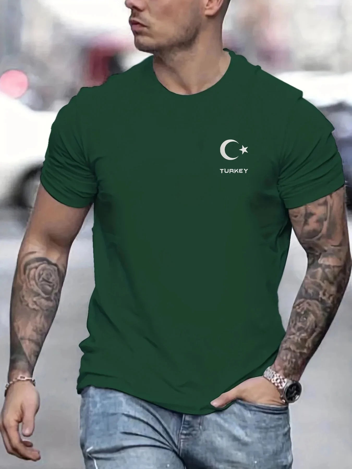 Men's 100% Pure Cotton Short Sleeved T-shirt