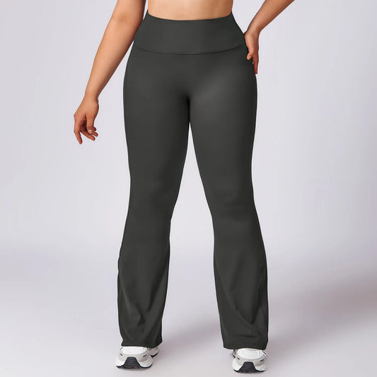 Plus Size Yoga Flared High Waist Breathable Wide Leg Pant