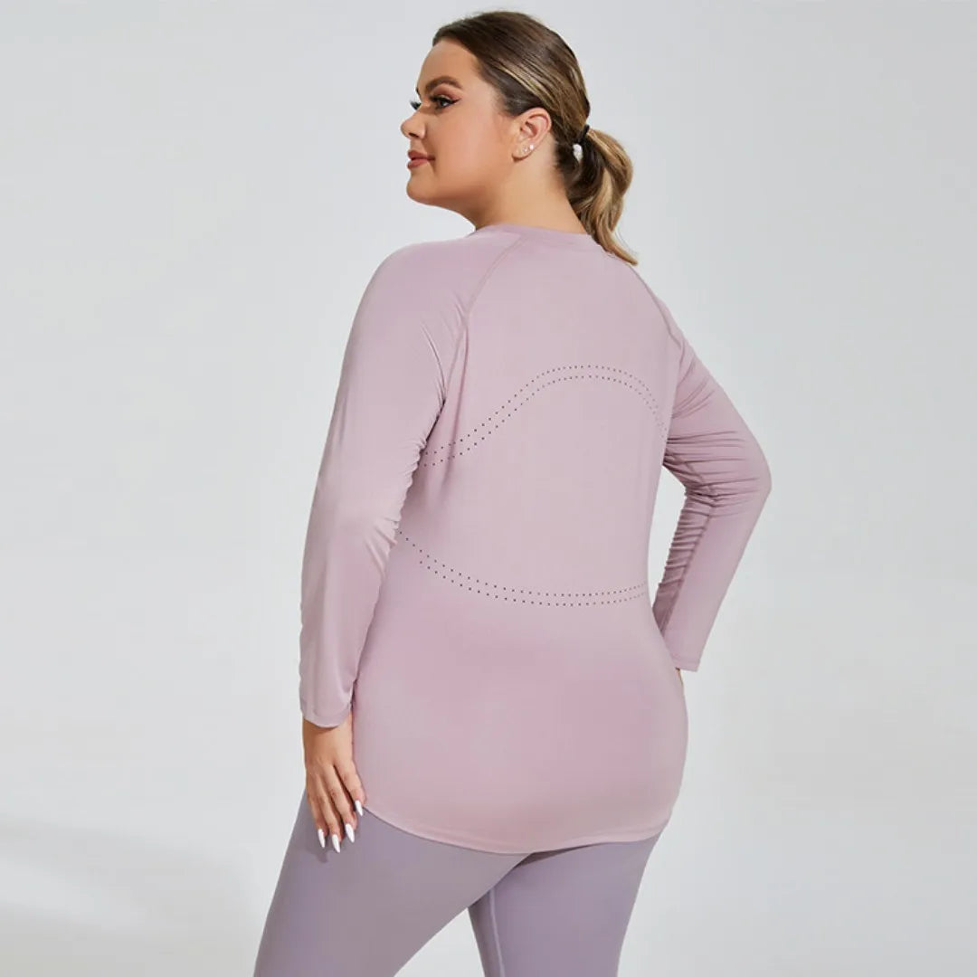 Plus Size Long Sleeve Running Fitness Top