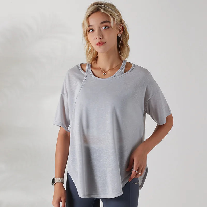 Plus Size Loose Breathable Yoga Fitness T-shirts