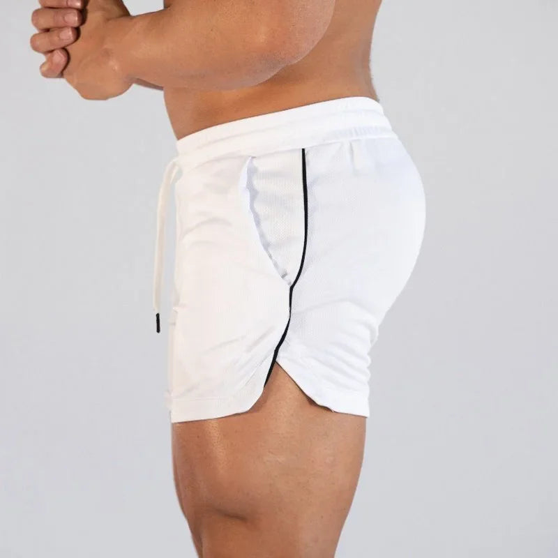Mens Running Shorts Summer Bodybuilding Fitness Breathable Mesh Quick-drying Gym Short Pants Male Joggers Workout Beach Shorts