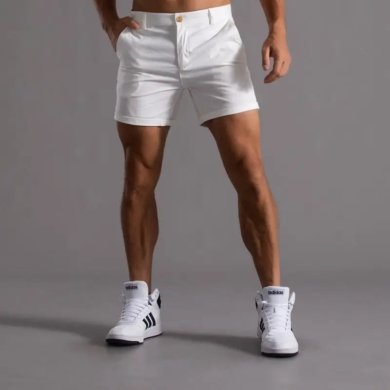 Slim-Fitting Workwear Shorts Men's Tight Sexy Men Back Invisible Zipper Gay Open Crotch Pants Outdoor Sex Convenient Short Pants