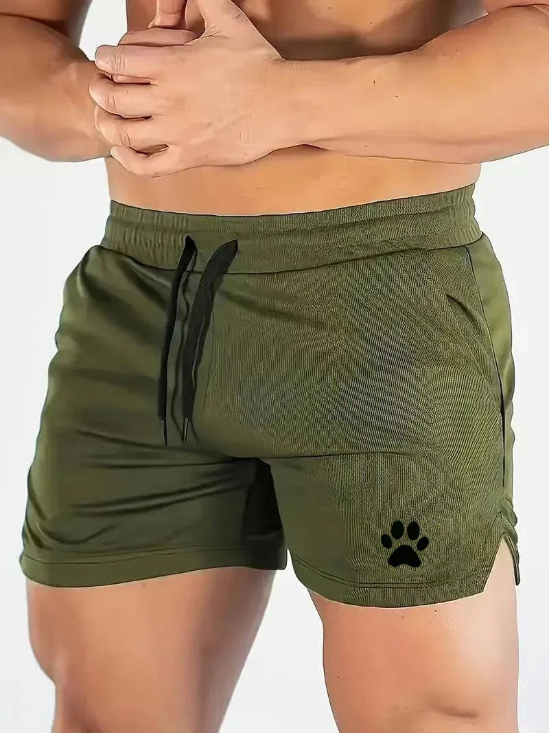 Men's Fitness Shorts  Bear Paw Print Fashion Casual Shorts Summer Outdoor Jogging Shorts Men's Home Pants Popular Fitness Shorts