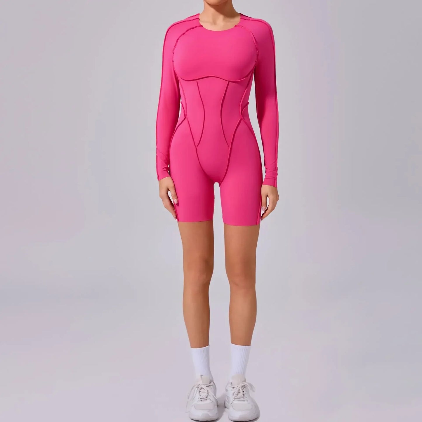 Seamless Yoga Jumpsuits Sports Fitness Hip-lifting Backless Short-sleeved One-piece Workout Gym Leggings Bodysuits for Women
