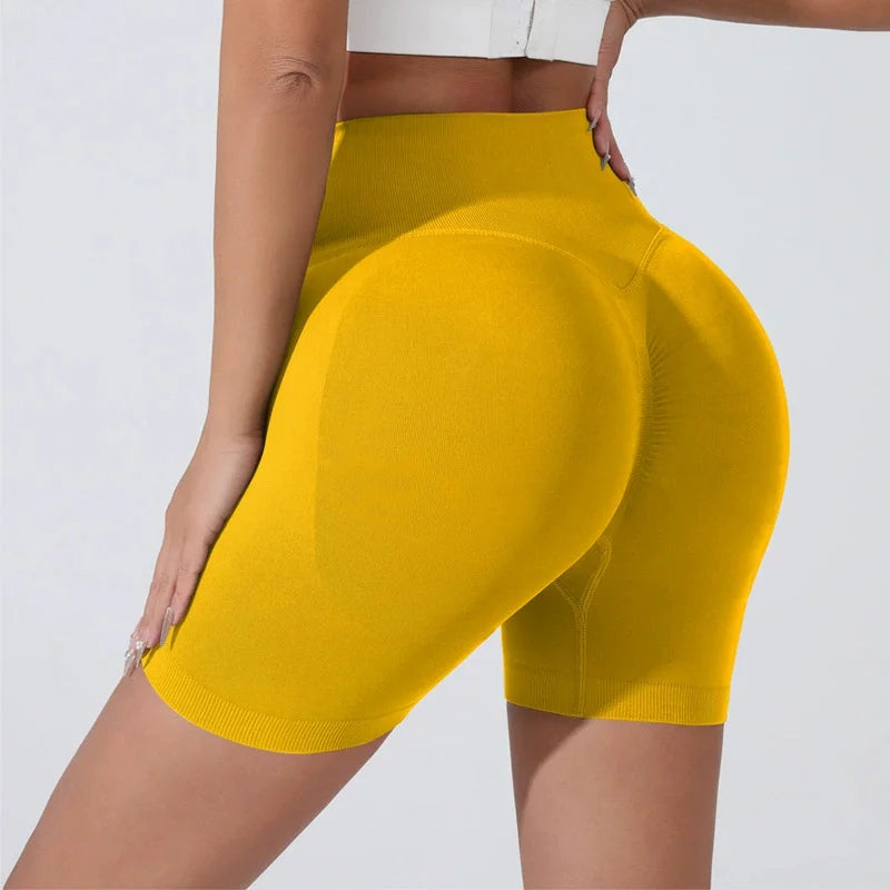 Peach Hip Lifting Sports Shorts Women High Waist Belly Slimming Running Training Quick-drying Trousers Tight Three-point Shorts