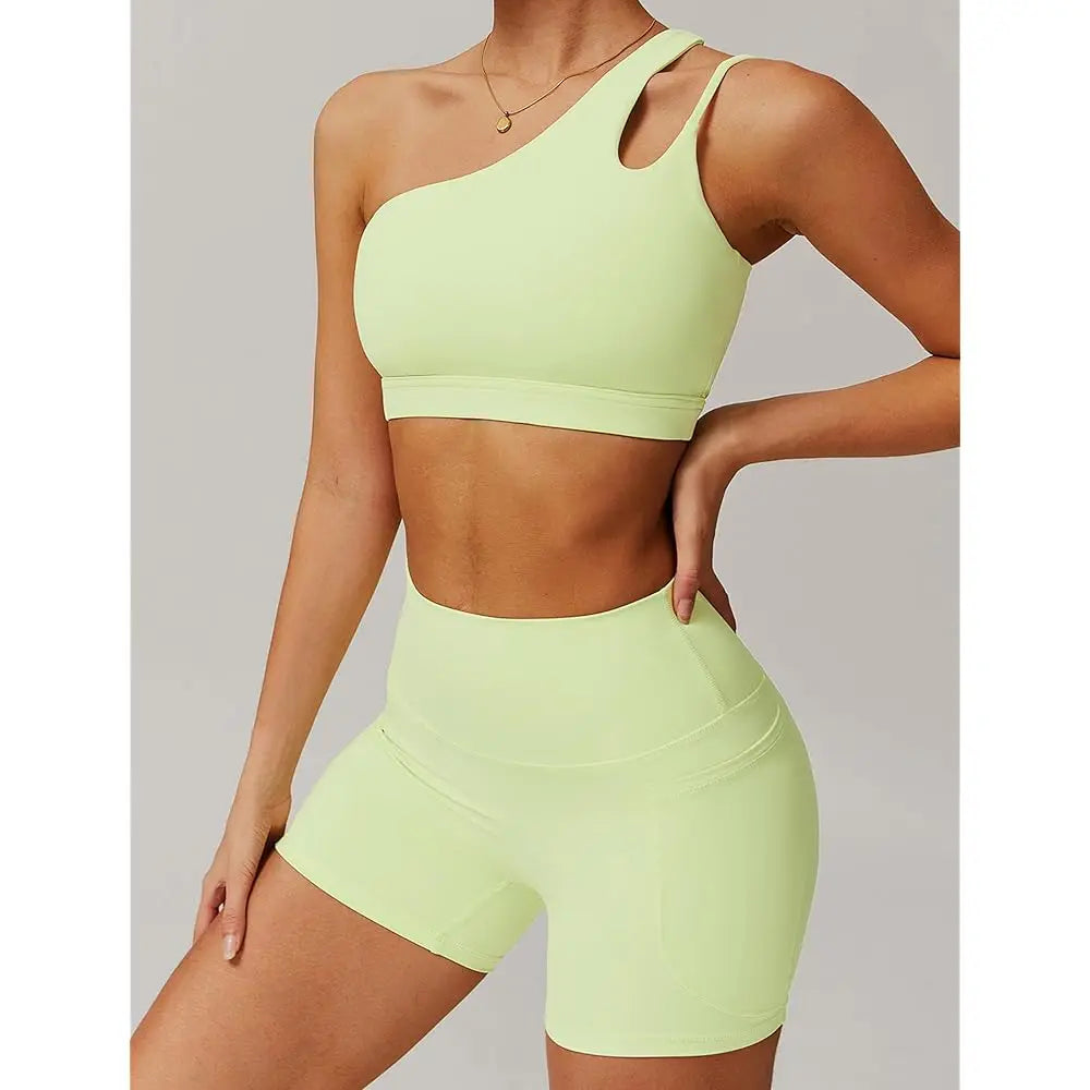 Free Shipping - 2 Piece Workout Sets for Women Sports Bra and Yoga Pants Outfits High Waist Butt lifting Shorts Jogger Outfits