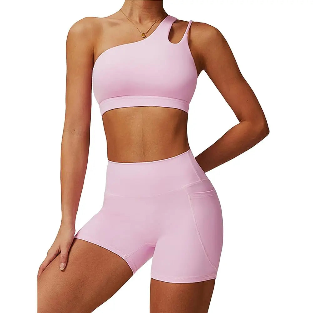 Free Shipping - 2 Piece Workout Sets for Women Sports Bra and Yoga Pants Outfits High Waist Butt lifting Shorts Jogger Outfits