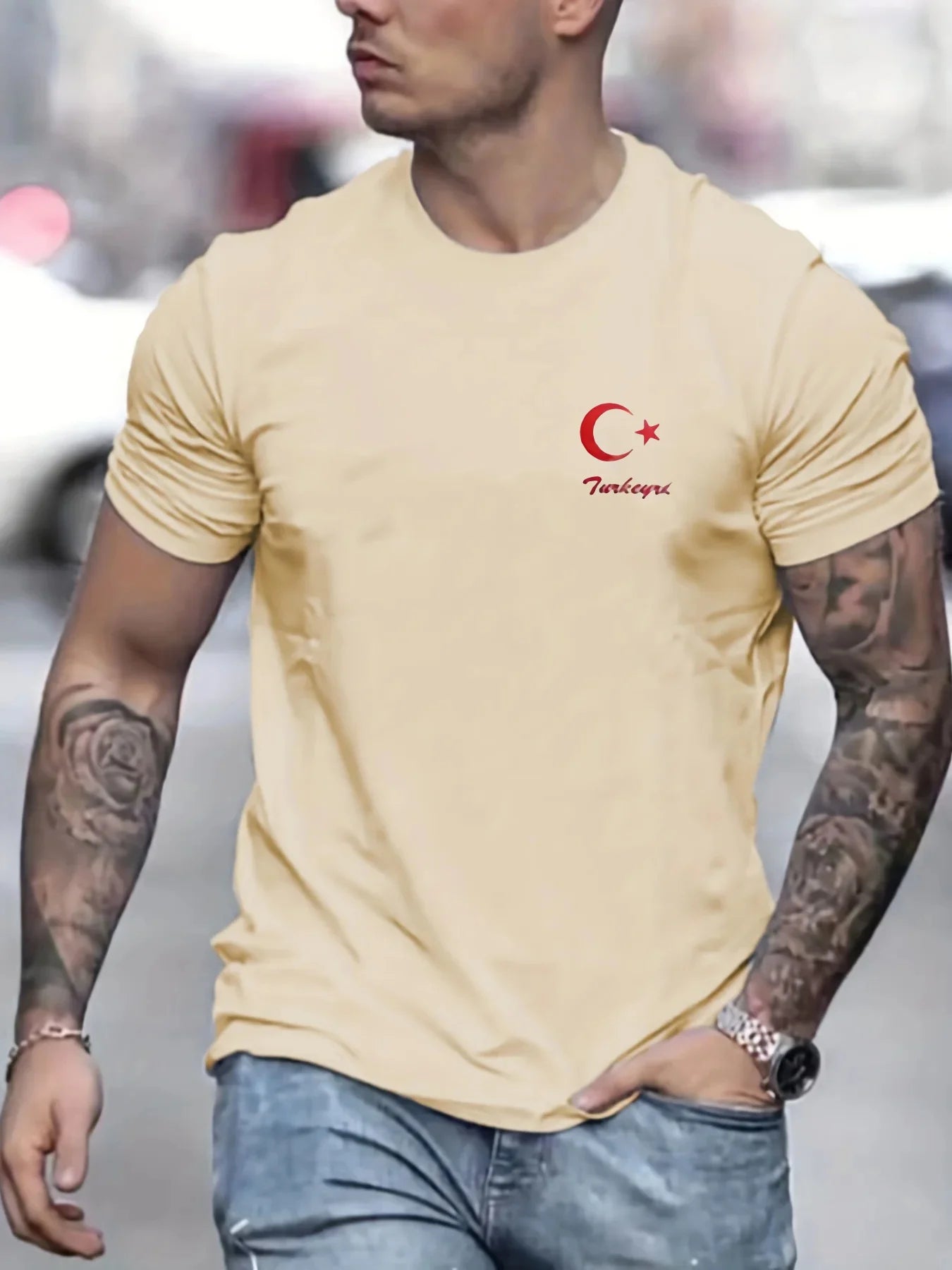 Men's 100% Pure Cotton Short Sleeved T-shirt