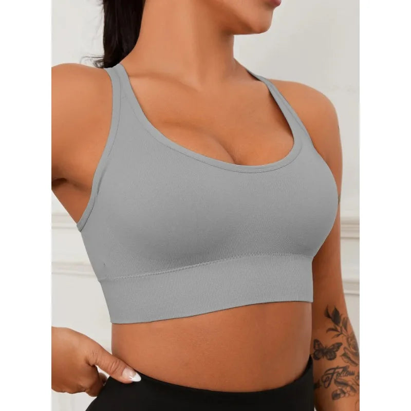 Women Underwear Sports Seamless Comfy & Breathable Push Up Yoga Tank Bra