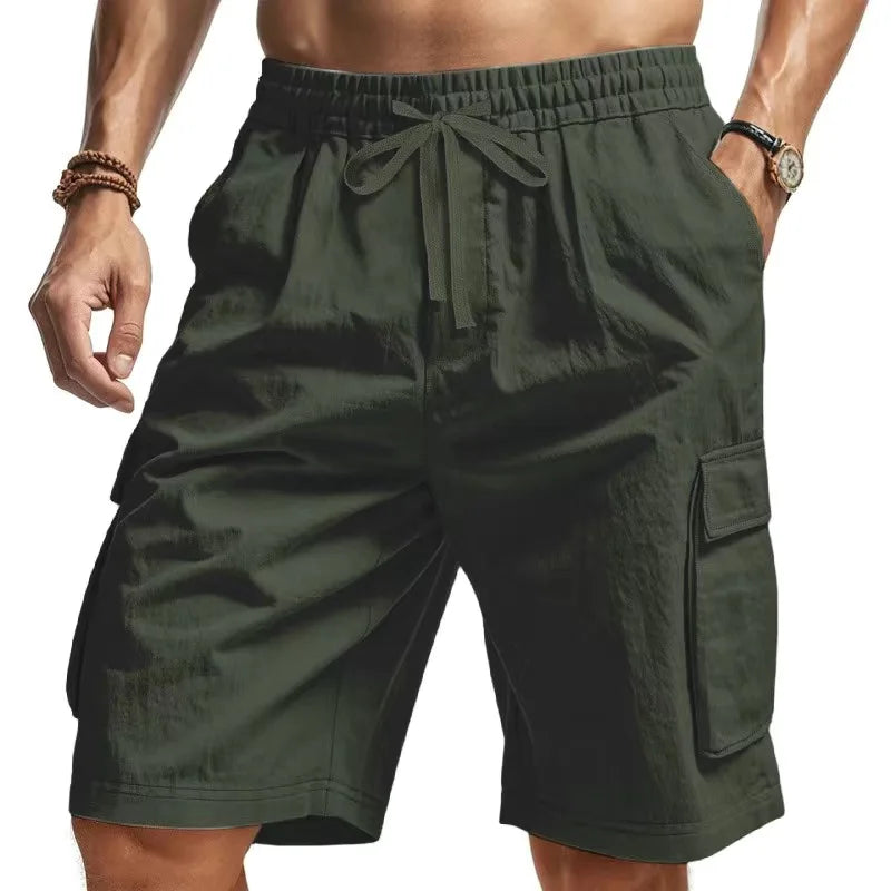 2026 new work pants fashionable casual large pocket men's shorts running shorts work cool loose sports shorts