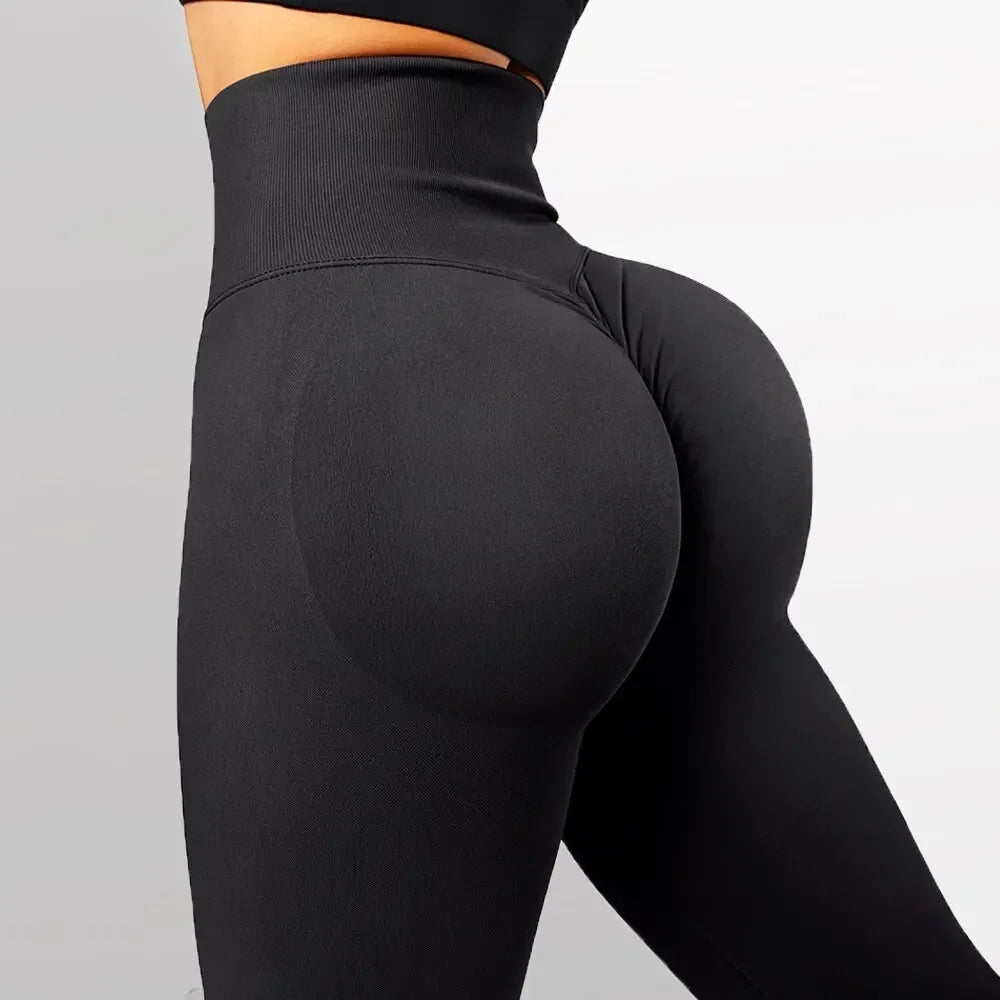 Seamless Knitted Leggings Women High Waist Sports Pants  High Elastic Gym Workout Running Leggings Sexy Hip Liftting Leggings