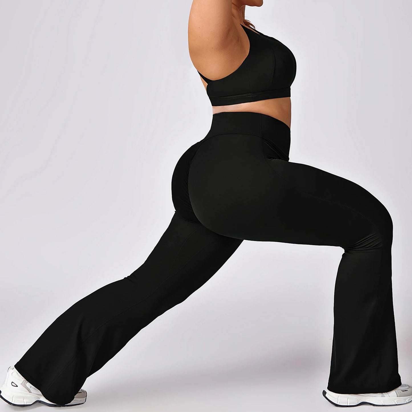 Plus Size Yoga Flared High Waist Breathable Wide Leg Pant