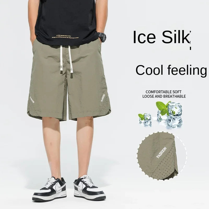 2024 New Summer Men's Shorts Sportswear Light&Thin Quick Dry Nylon Loose Sweat Short Pants Big Size Gym Casual Shorts 8XL