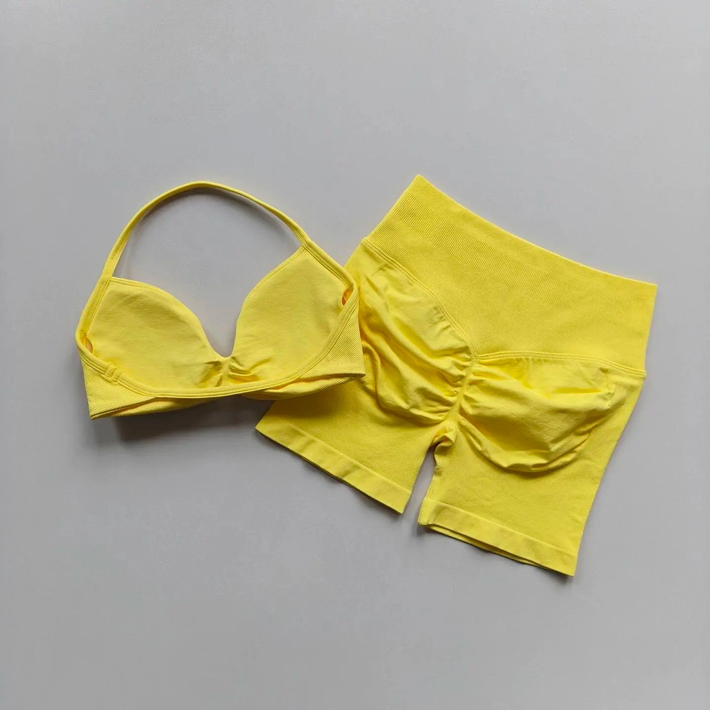 Yoga set for women, fitness, breathable, quick drying training, beautiful back, gathered underwear, high waist, hip lifting shor