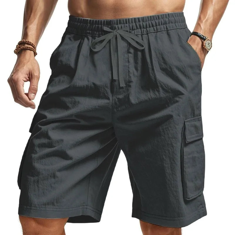2026 new work pants fashionable casual large pocket men's shorts running shorts work cool loose sports shorts