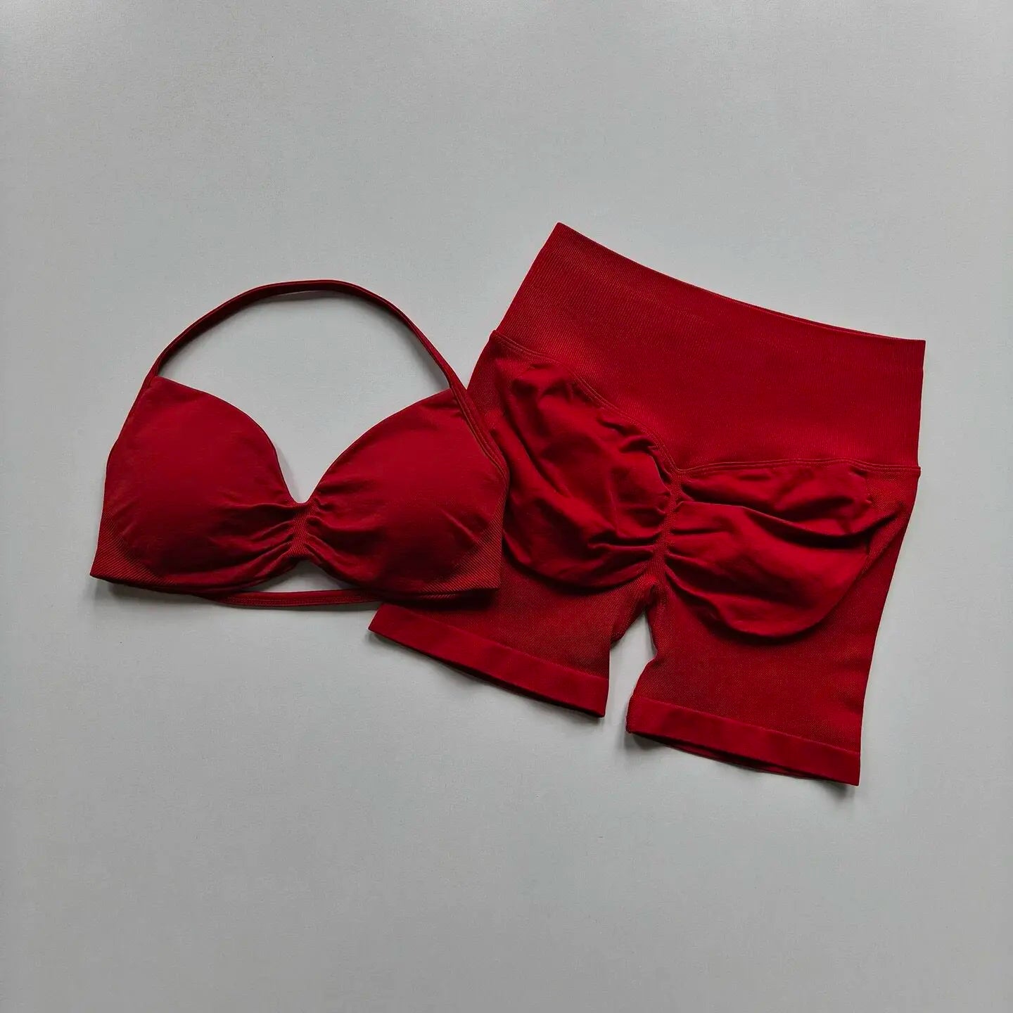 Yoga set for women, fitness, breathable, quick drying training, beautiful back, gathered underwear, high waist, hip lifting shor