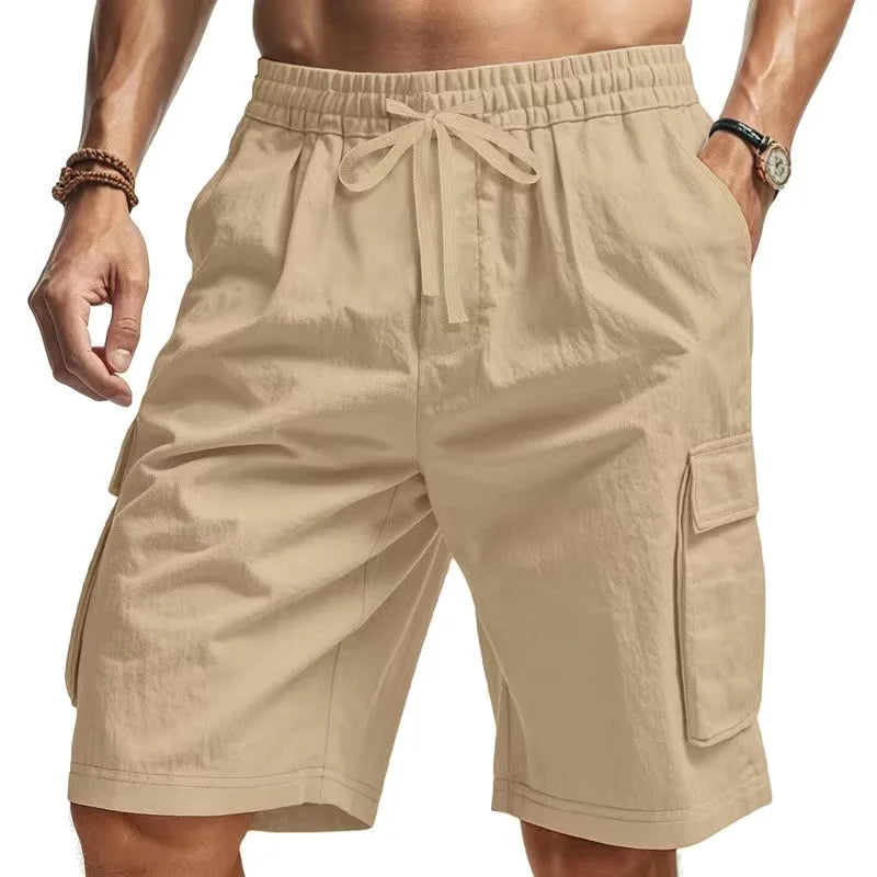 2026 new work pants fashionable casual large pocket men's shorts running shorts work cool loose sports shorts