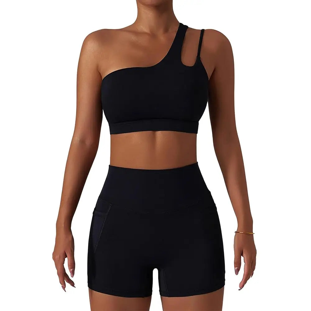 Free Shipping - 2 Piece Workout Sets for Women Sports Bra and Yoga Pants Outfits High Waist Butt lifting Shorts Jogger Outfits