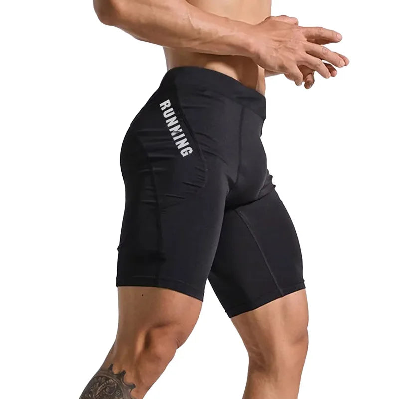 Men Bodybuilding Shorts Fitness Workout Inseam Gym Knickers Male Muscle Alive Elastic Compression Tights Skinny Leggins Hombre