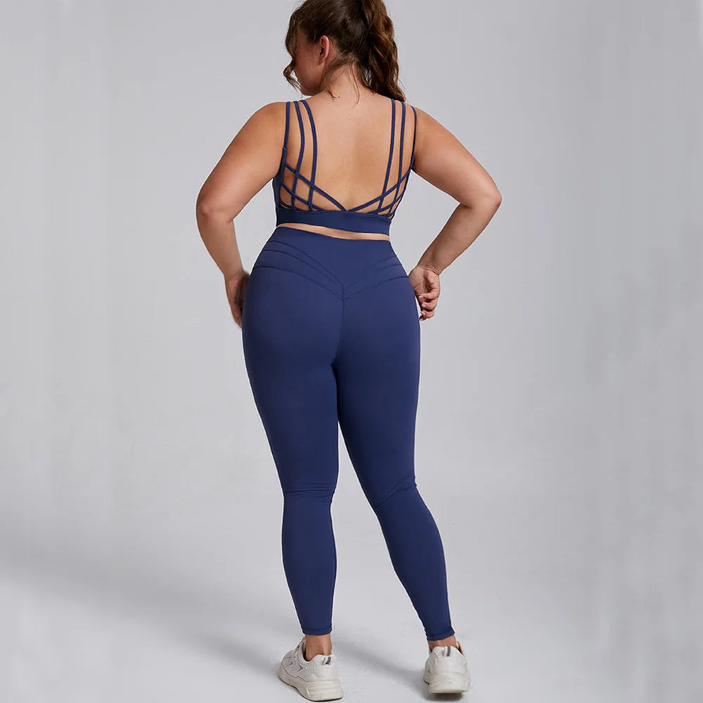 Plus Size  Spandex Butterfly Yoga Set