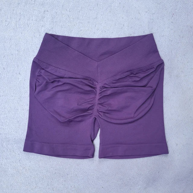 Scrunch Seamless Yoga Set Women Strappy Yoga Bra Top Low Waist Workout Shorts Sports Suit 2 Pieces Gym Set Fitness Clothes
