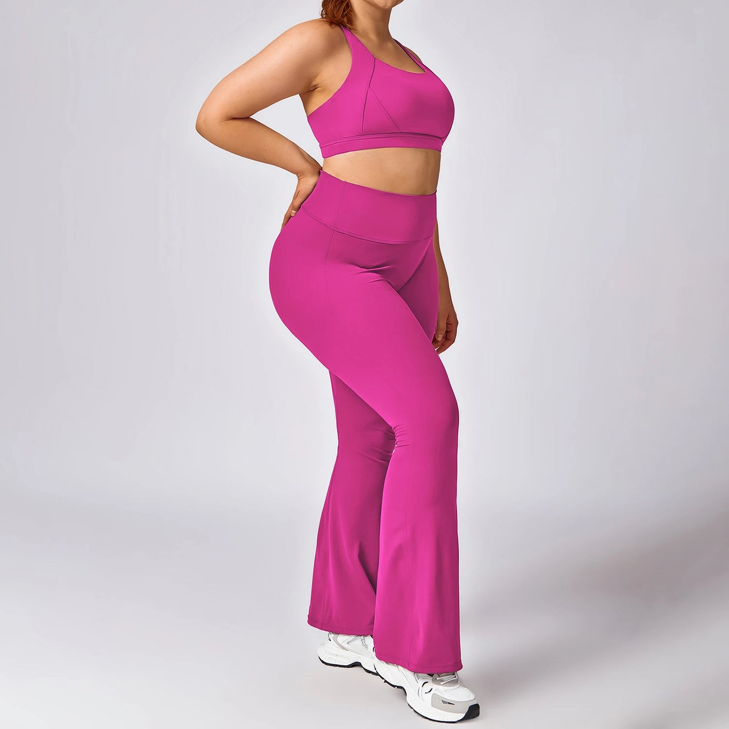 Plus Size Yoga Flared High Waist Breathable Wide Leg Pant