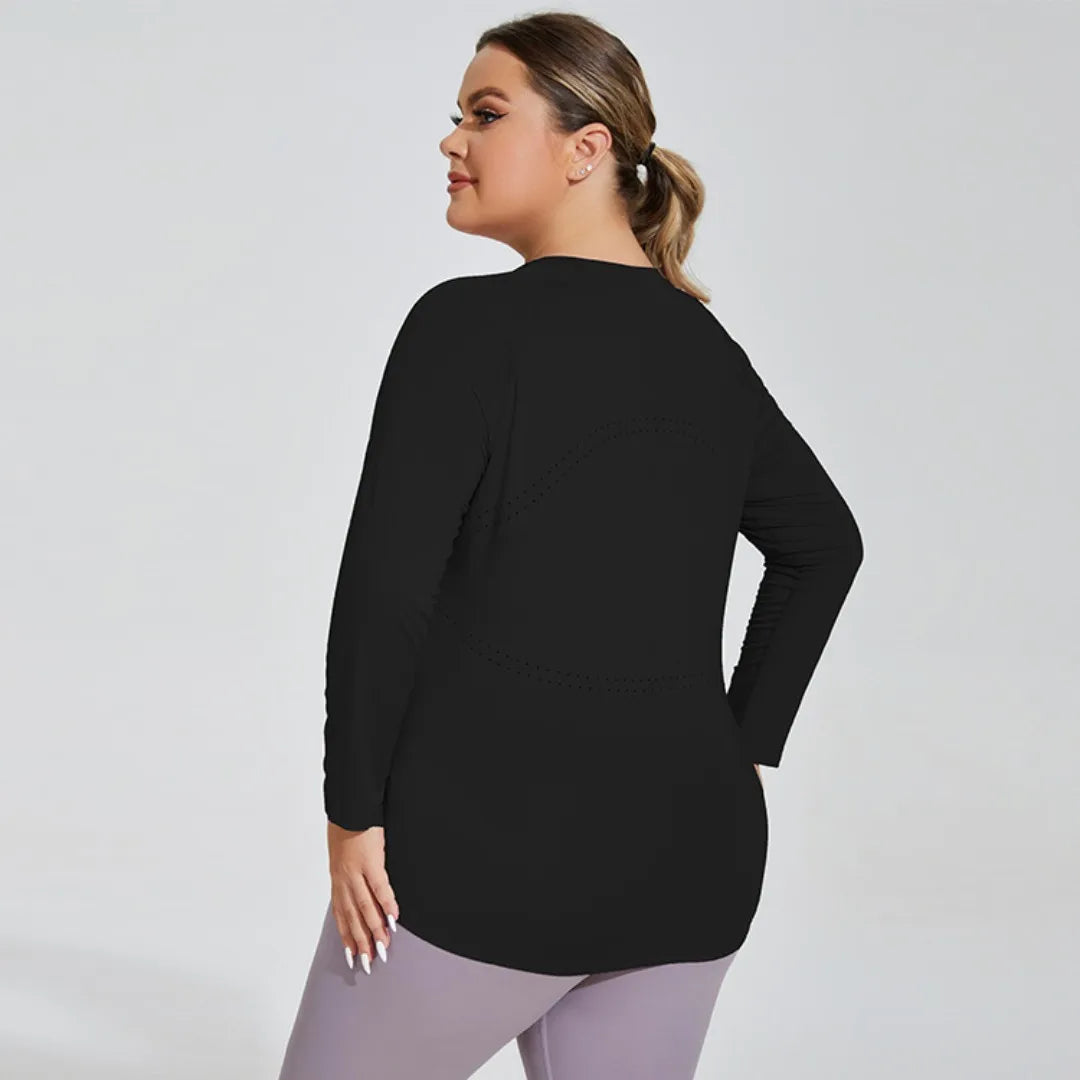 Plus Size Long Sleeve Running Fitness Top