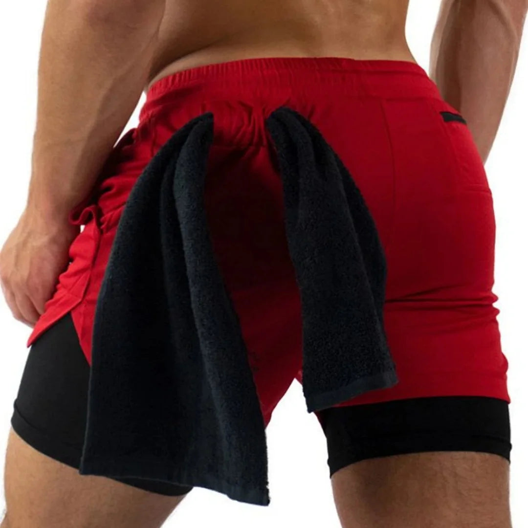 Men's 2-in-1 Workout Running Shorts Quick Drying Training Double-layer Shorts Outdoors Jogger Multi-pocket Fitness Sports Pants