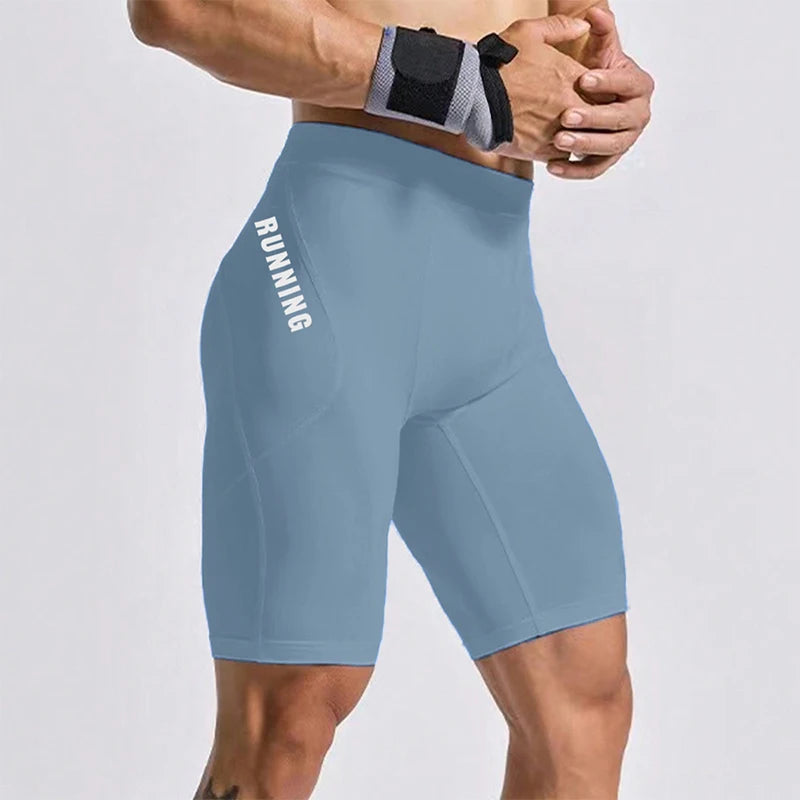 Men Bodybuilding Shorts Fitness Workout Inseam Gym Knickers Male Muscle Alive Elastic Compression Tights Skinny Leggins Hombre