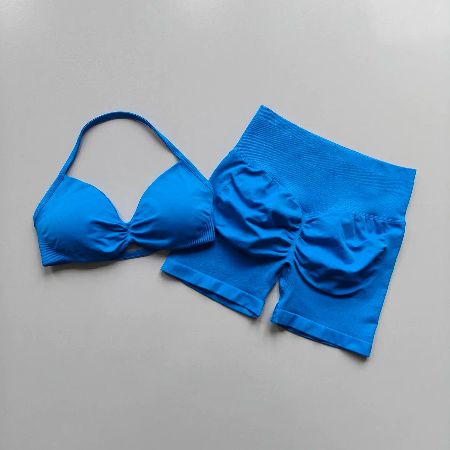 Yoga set for women, fitness, breathable, quick drying training, beautiful back, gathered underwear, high waist, hip lifting shor