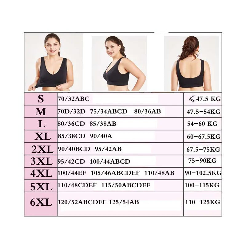 Plus Size Women Seamless Bra with Pads Big