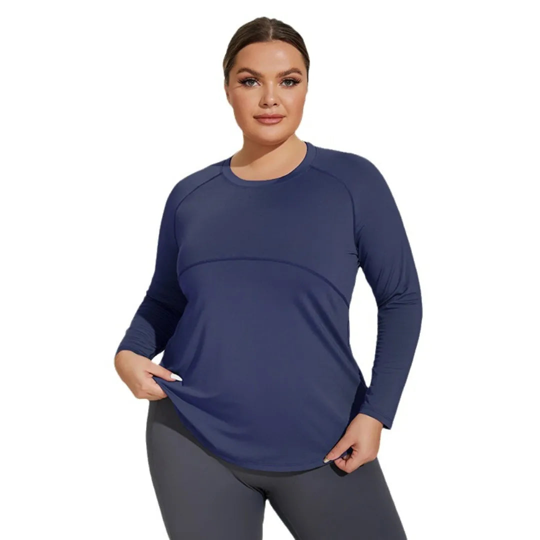 Plus Size Long Sleeve Running Fitness Top