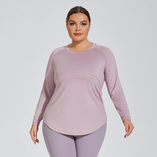 Plus Size Long Sleeve Running Fitness Top