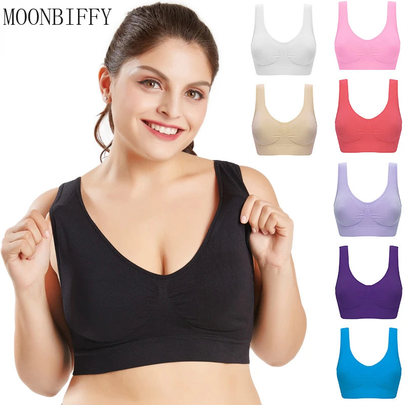 Plus Size Women Seamless Bra with Pads Big